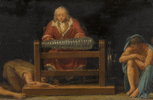 Jacques Réattu, 1760-1833, Coffre d'harmonica en verre, Benjamin Franklin jouant de l'harmonica de verre