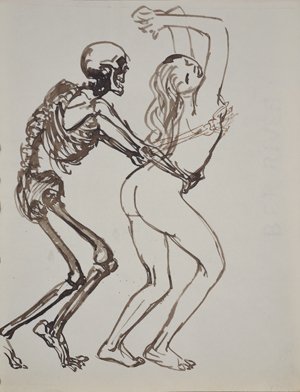 Sans titre (série Danse macabre), 1919, encre sur papier. Association des Amis du Petit Palais, Genève