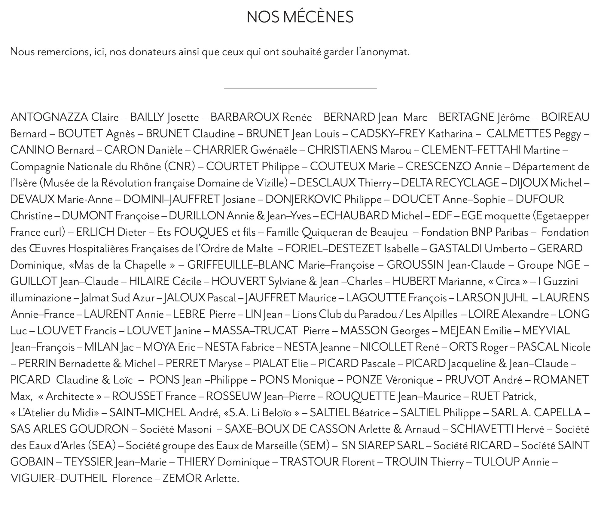 Nos mécènes
